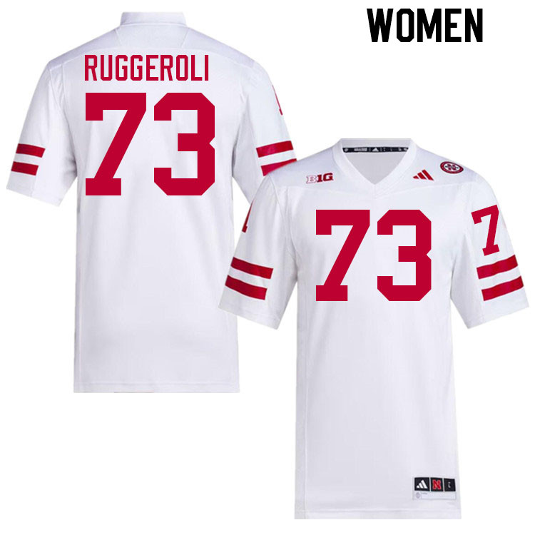 Women #73 Xander Ruggeroli Nebraska Cornhuskers College Football Jerseys Stitched Sale-White